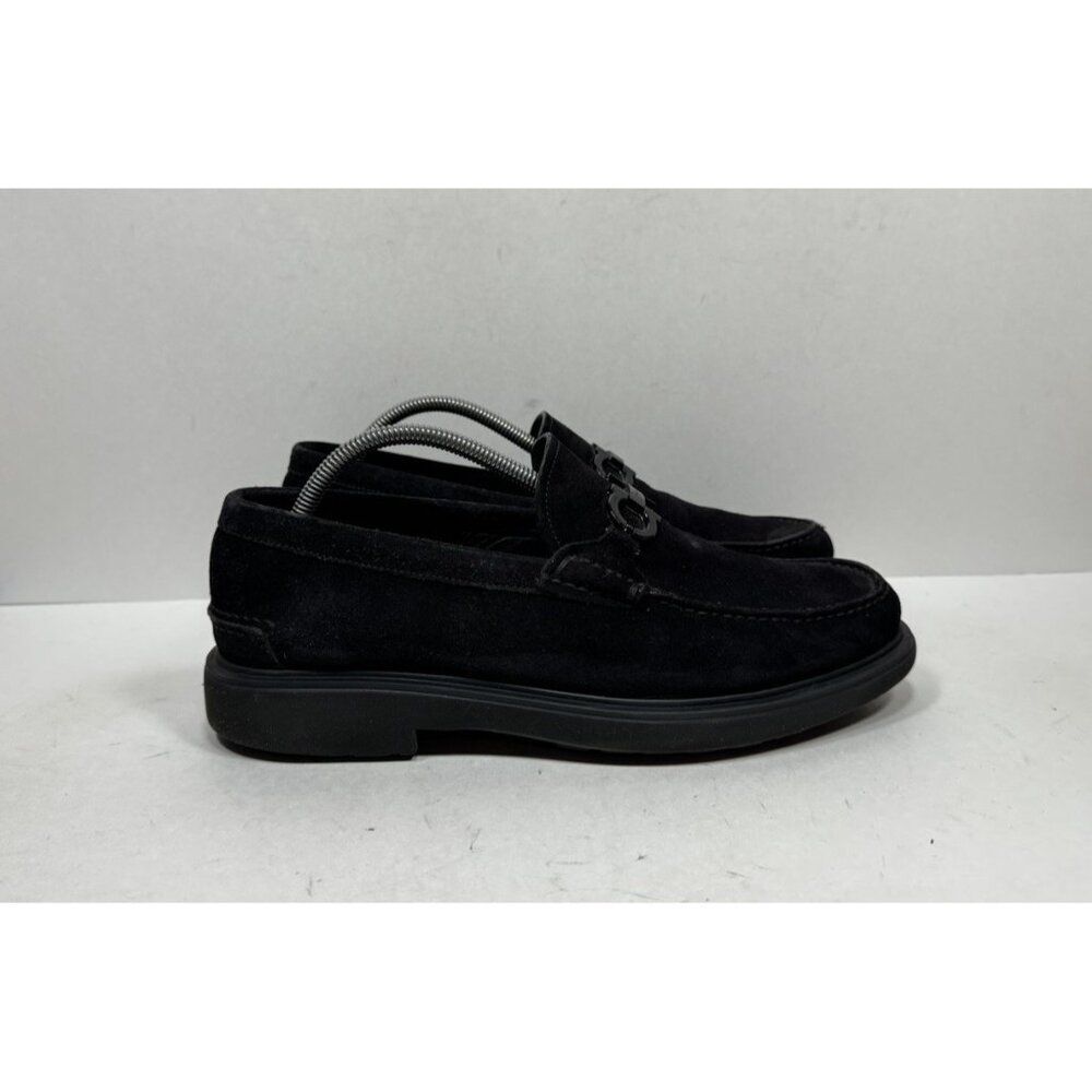 Salvatore Ferragamo Black Suede Loafers